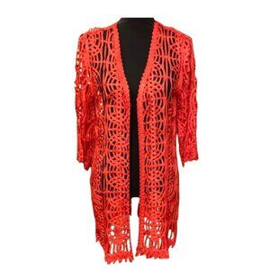 Chico's Coral Soutache Duster/Jacket - Size 1